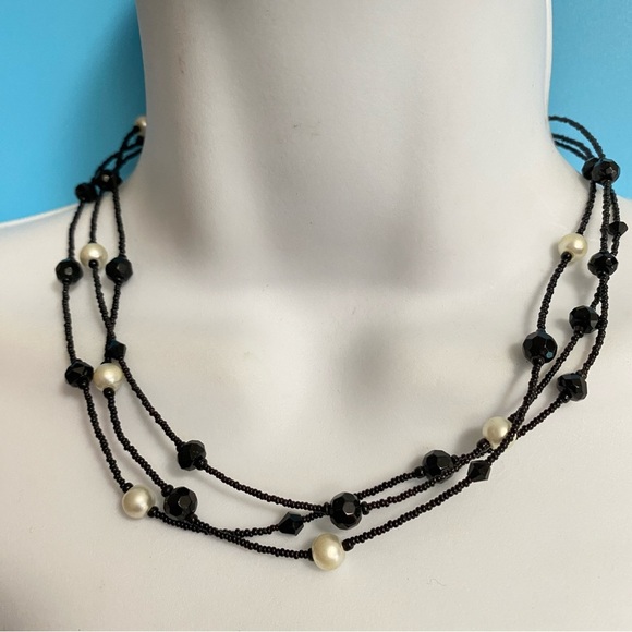 WHITE HOUSE BLACK MARKET Mini Seed Bead & Faux Pearls Triple Strand Necklace - Picture 7 of 9